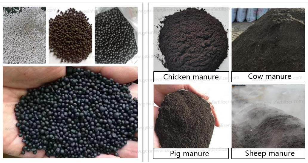 Organic fertilizer powders and granules