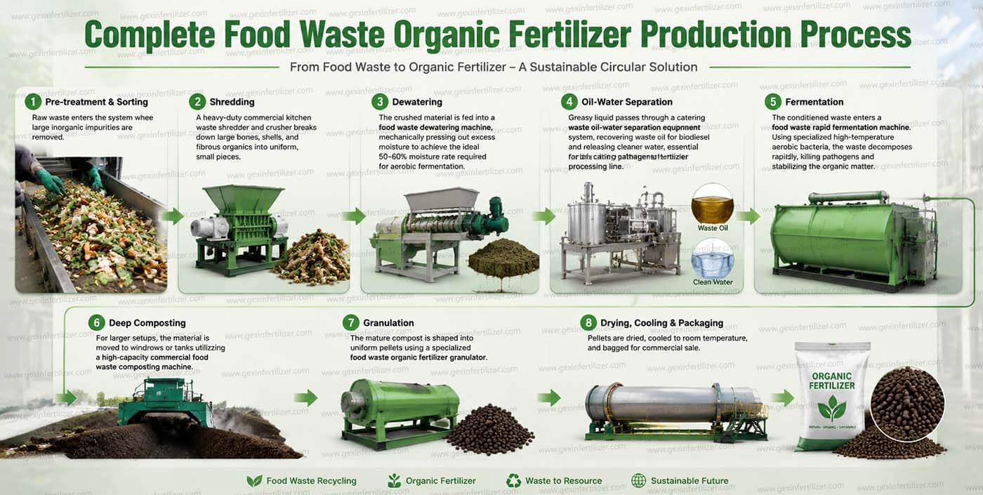Food Waste Organic Fertilizer Production Process